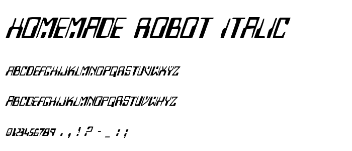 Homemade Robot Italic font